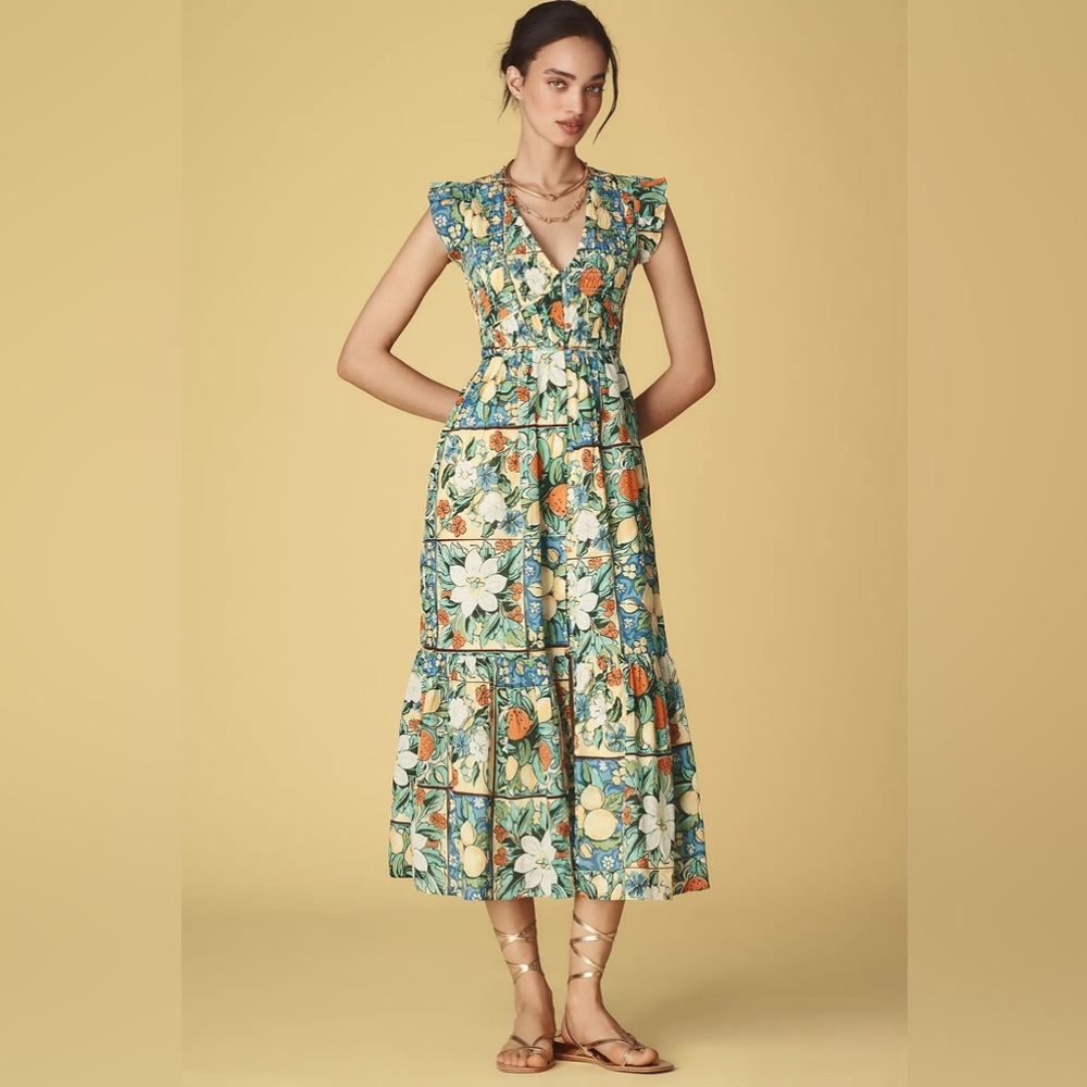 NWT Size S - Anthropologie The Peregrine Midi Dress 100% Cotton (NWT US$ 160) - Picture 3 of 16
